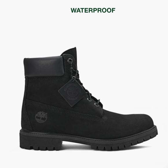 Timberland Premium 6 In Waterproof Men's Black NUBUCK Boots SZ 7 - Picture 1 of 11